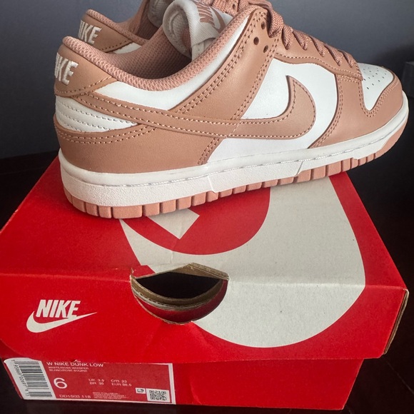 Women’s Nike Dunk Low White and Pink Sneakers - Picture 4 of 4
